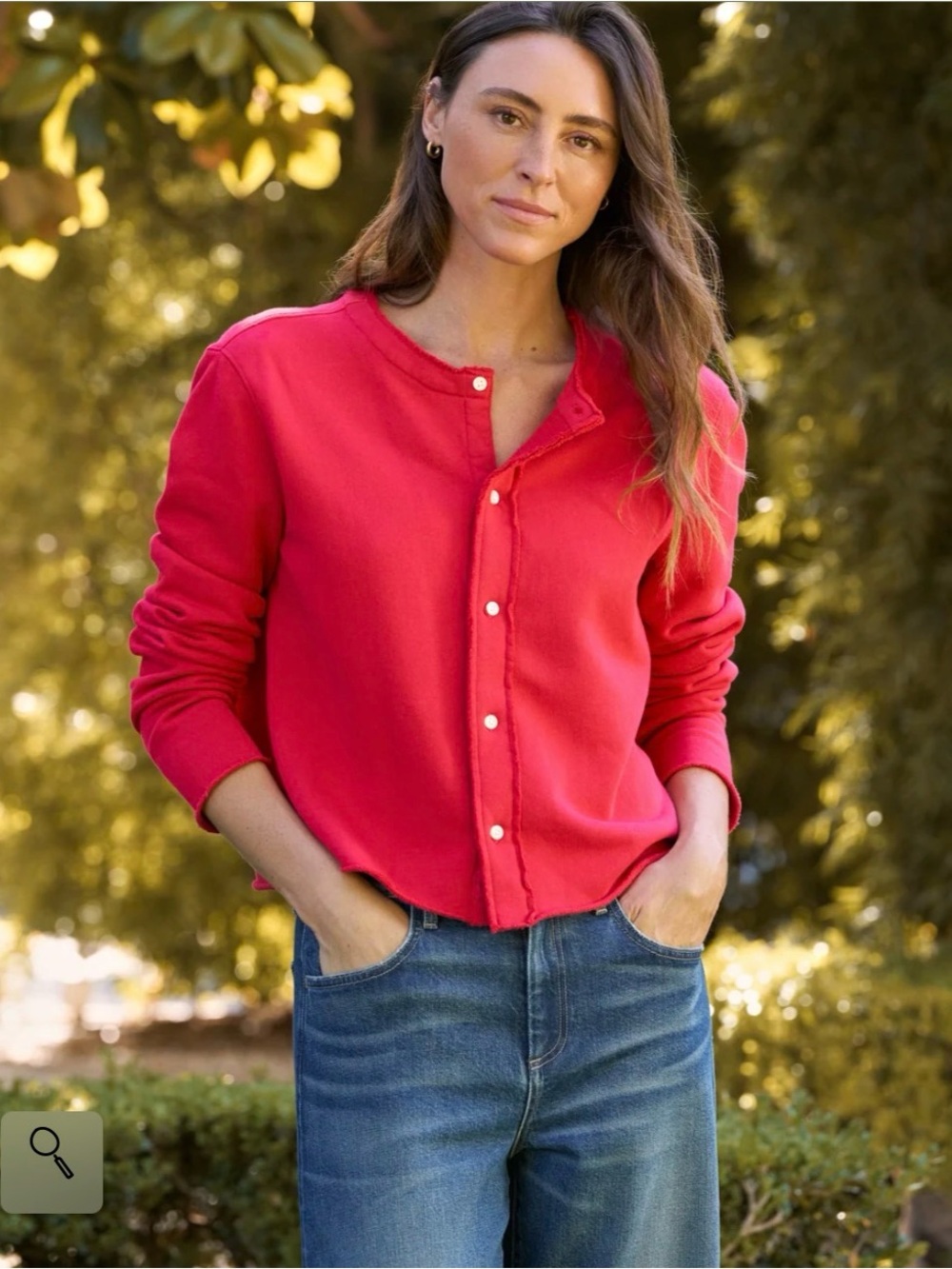 Frank & Eileen JACKIE Sweatshirt Cardigan Cherry Medium